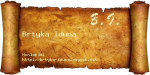 Brtyka Iduna névjegykártya